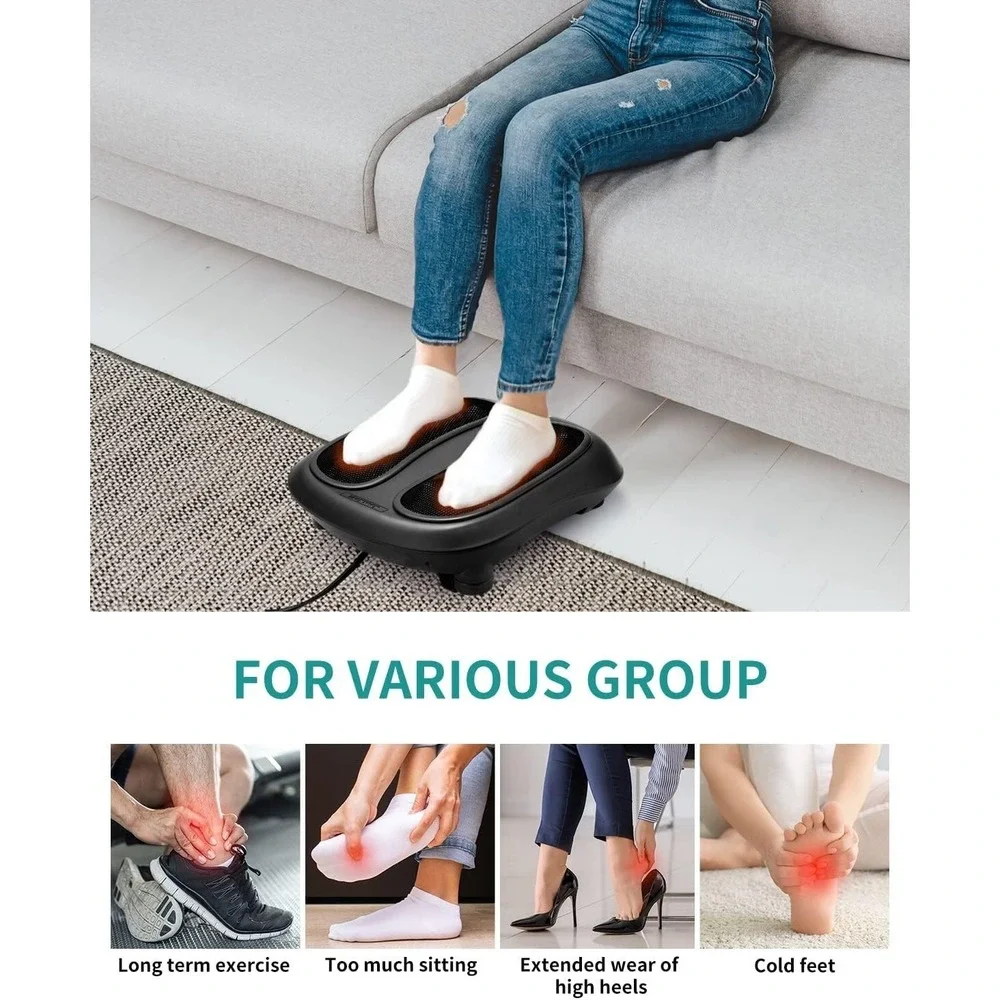 Shiatsu Foot Massager with Heat, Deep Kneading for Plantar Fasciitis Pain Relief